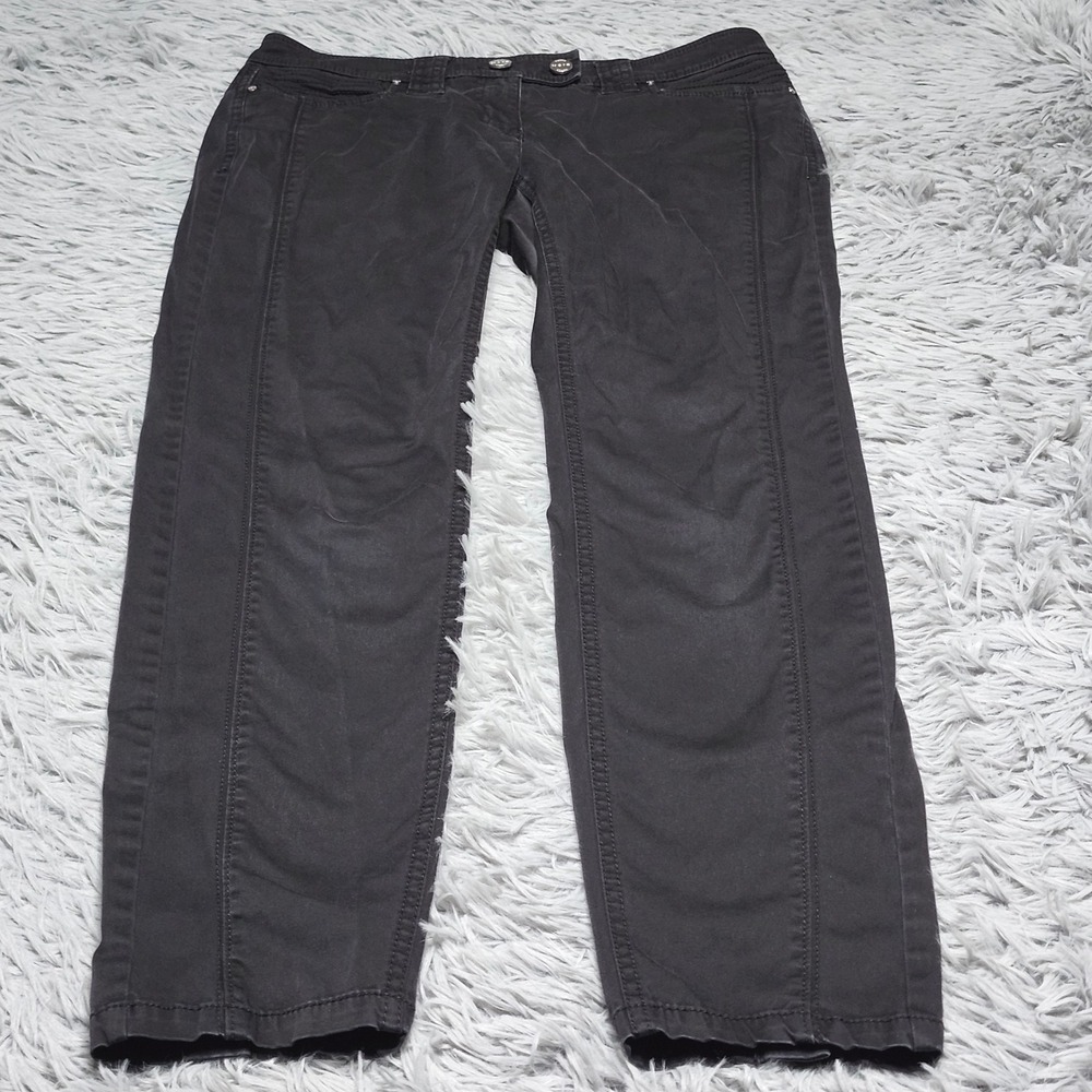 White House Black Market Noir Pants Womens 4 Skinny Ankle Black Cotton Low‎ Rise